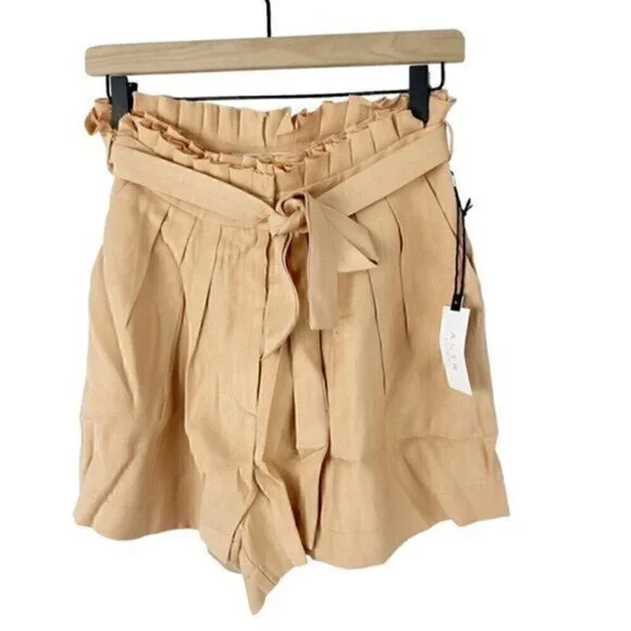 ASTR The‎ Label Pacific Pleated Tie Waist Shorts Peach Papaya - Picture 2 of 10